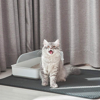 cat Litter Mat Litter Trapping Mat Waterproof Cat Mat Double Layer Litter Mat Honeycomb Cat Mat Cat Mat for Litter Box Non-Slip Cat Mat EVA Cat Litter Mat Cat Litter Scatter Control Easy Clean Cat Mat