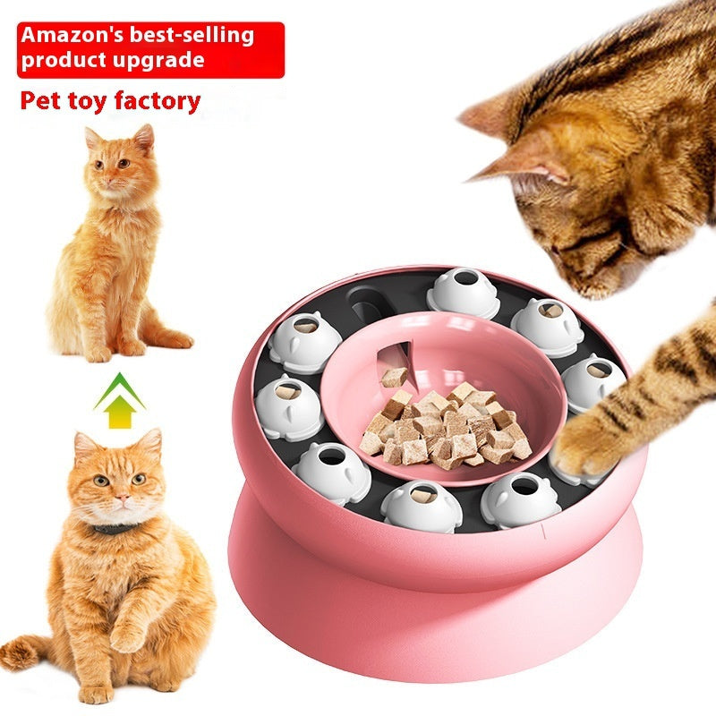 Rotating Food Leakage Feeding Cat Bowl Puzzle Cat Toy