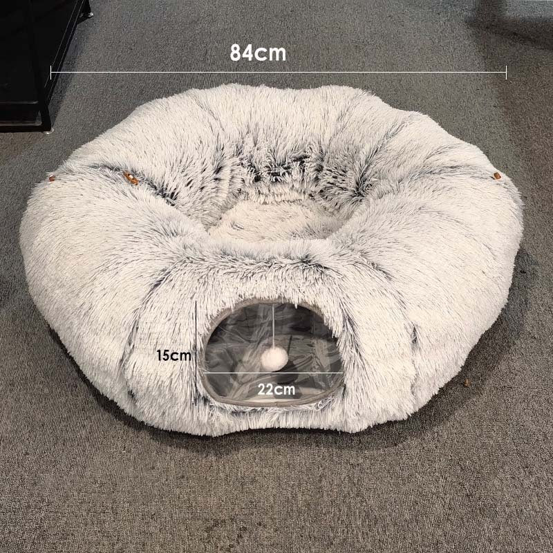 Plush Warm Cat Bed With Tunnel