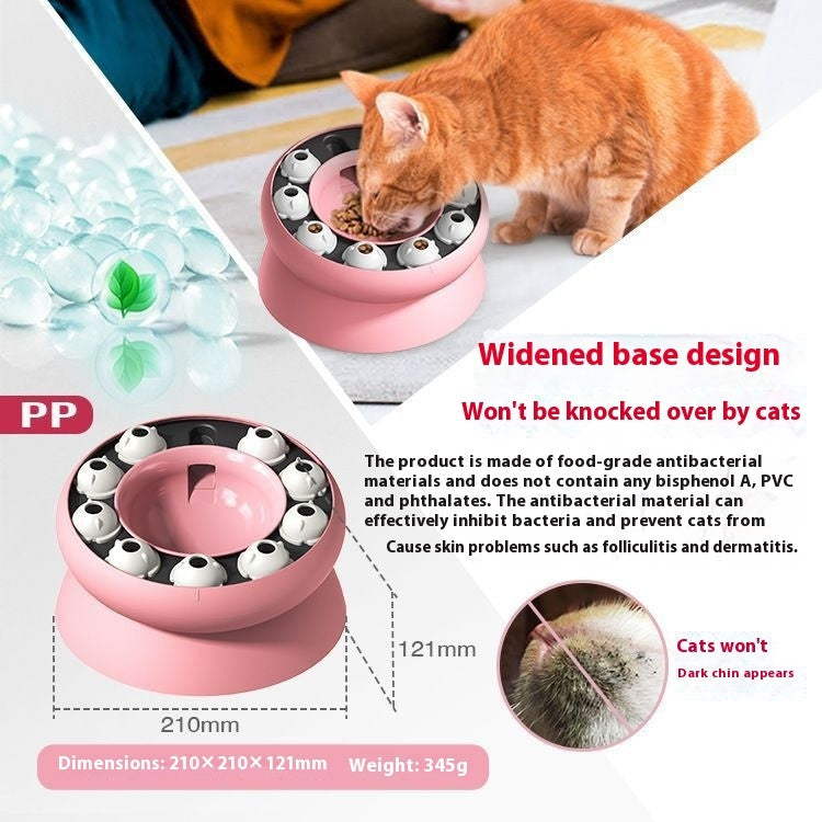 Rotating Food Leakage Feeding Cat Bowl Puzzle Cat Toy