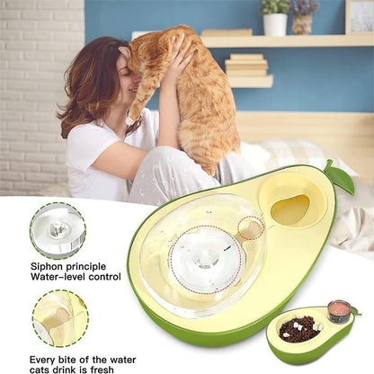 
Avocado Pet Bowl • 2-in-1 Pet Bowl • Automatic Water Dispenser for Pets • Cat Food and Water Bowl • Small Dog Feeding Bowl • Cute Pet Bowl • Siphon Water Dispenser • Slow Feeding Bowl for Cats