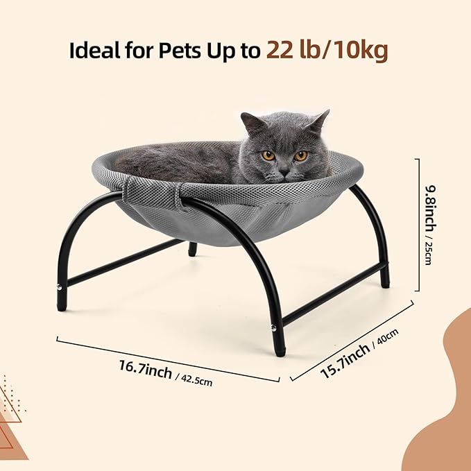 Cat Hammock Bed Elevated Pet Bed Moisture-Proof Cat Bed Pet Cot for Small Dogs Breathable Cat Bed Machine Washable Pet Bed Cat Bed for Indoor &amp; Outdoor Comfortable Pet Hammock Iron Frame Cat Bed Pet Bed for Cats and Small Dogs
anti-slip pet bed
burrow bed for cats
Cat bed
covered cat bed
cozy cat nest
fluffy cat bed
pet accessories
plush pet bed
soft cat bed
washable cat bed