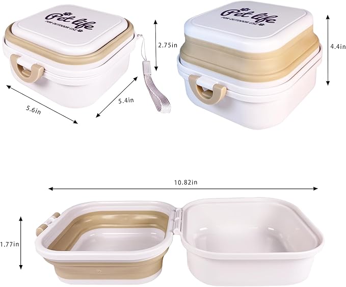 Portable Double-Layer Dog Water &amp; Food Bowl | Perfect for Outdoor Adventures | BPA-Free