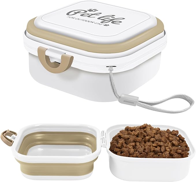 Portable Double-Layer Dog Water &amp; Food Bowl | Perfect for Outdoor Adventures | BPA-Free