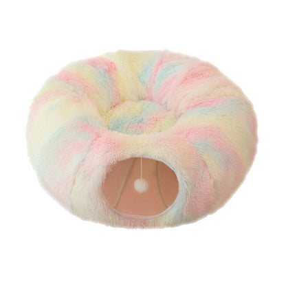 Plush Warm Cat Bed With Tunnel