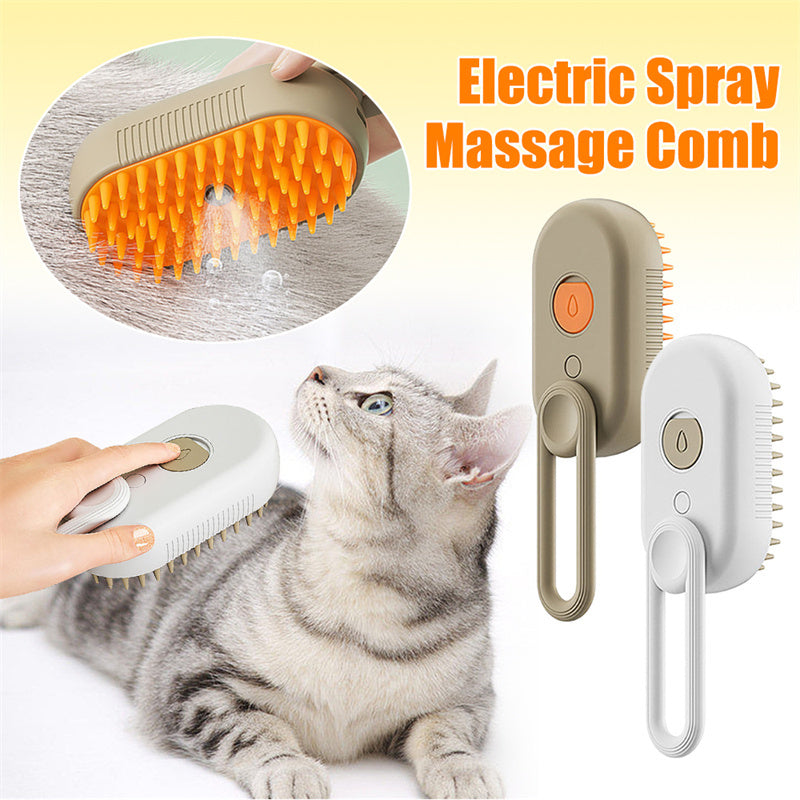 Steam Pet Brush Pet Grooming Brush Spray Function Brush Anti-Static Pet Brush Cat Grooming Tool Dog Grooming Brush Silicone Teeth Pet Brush USB Rechargeable Pet Brush Gentle Pet Comb Grooming Tool for Cats and Dogs