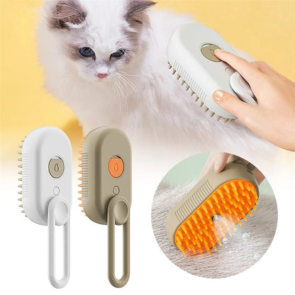 Steam Pet Brush Pet Grooming Brush Spray Function Brush Anti-Static Pet Brush Cat Grooming Tool Dog Grooming Brush Silicone Teeth Pet Brush USB Rechargeable Pet Brush Gentle Pet Comb Grooming Tool for Cats and Dogs