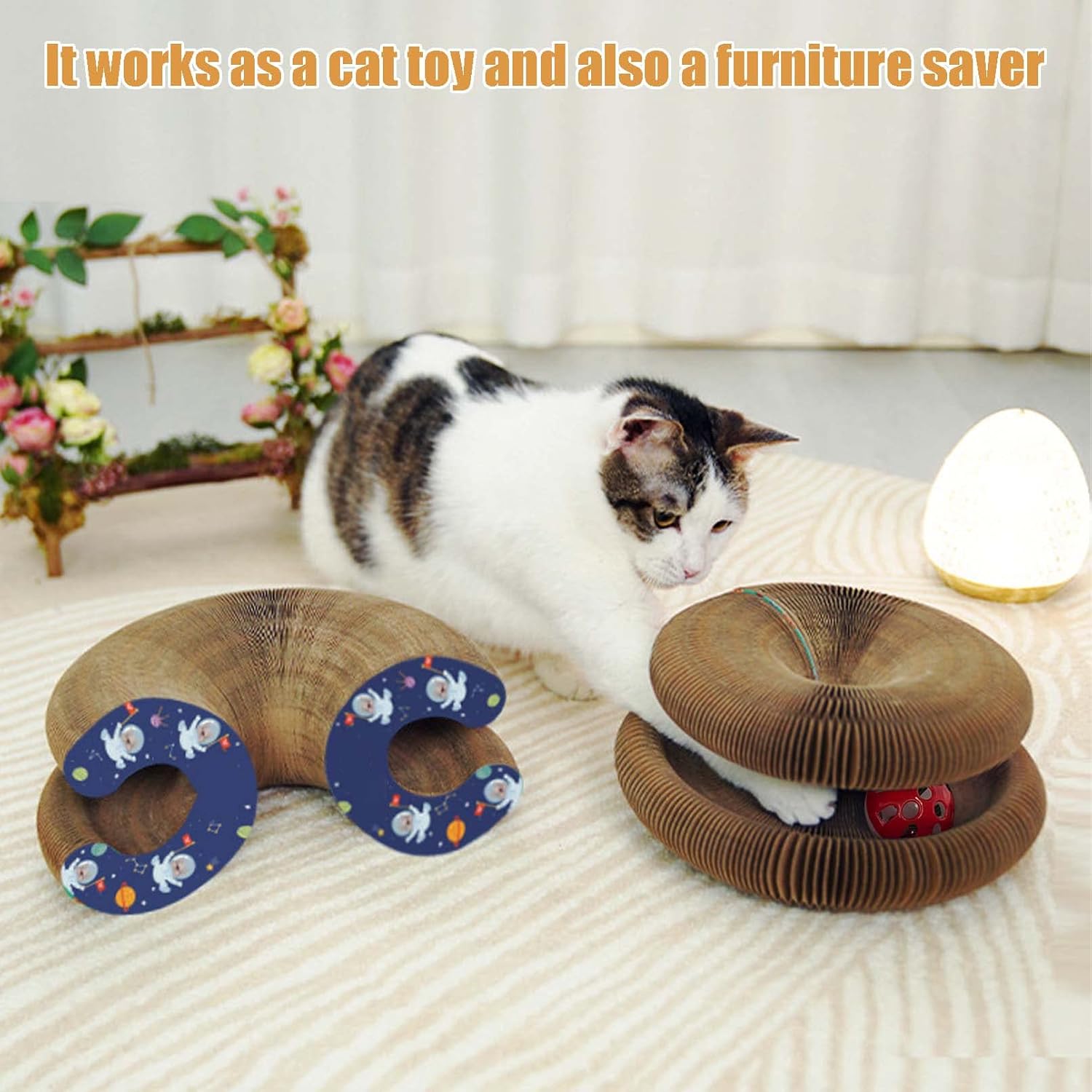 
Accordion Cat Toy Interactive Cat Toy Cat Scratcher with Bell Magnetic Cat Toy Durable Cat Toy Scratch-Resistant Cat Toy Corrugated Paper Cat Toy Fun Cat Toy Indoor Cat Exercise Toy Unique Cat Toy