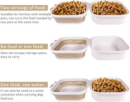 Portable Double-Layer Dog Water &amp; Food Bowl | Perfect for Outdoor Adventures | BPA-Free