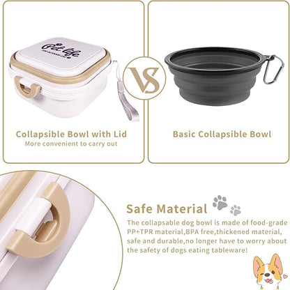 Portable Double-Layer Dog Water &amp; Food Bowl | Perfect for Outdoor Adventures | BPA-Free