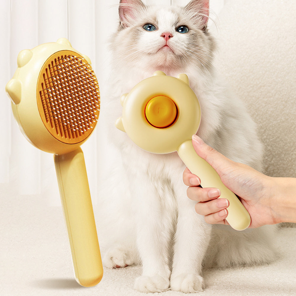 
Pet Grooming Comb Hair Removal Brush Cat Massage Comb Dog Grooming Brush Detangling Pet Comb Pet Comb for Shedding Cat Hair Removal Brush Small Dog Grooming Tool Pet Massage Comb Anti-Knot Pet Comb