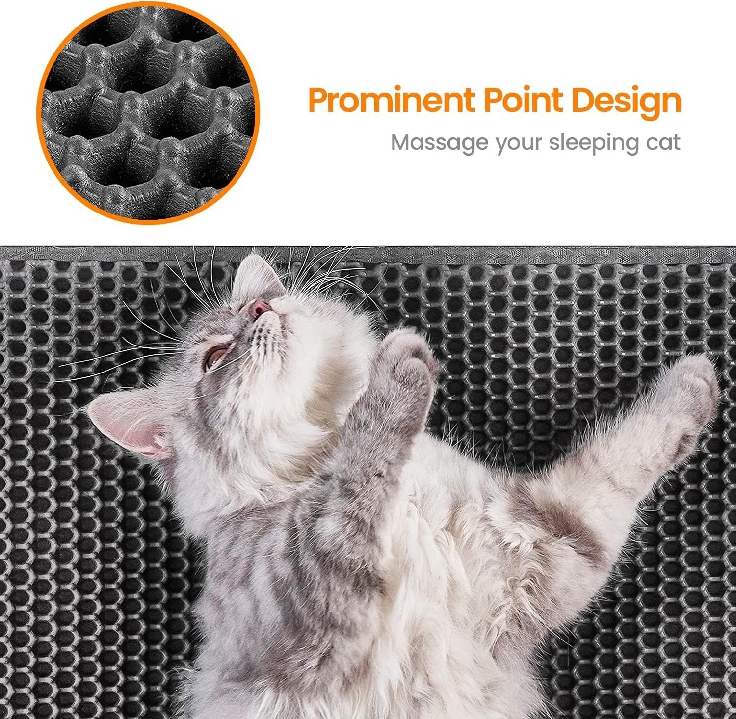 cat Litter Mat Litter Trapping Mat Waterproof Cat Mat Double Layer Litter Mat Honeycomb Cat Mat Cat Mat for Litter Box Non-Slip Cat Mat EVA Cat Litter Mat Cat Litter Scatter Control Easy Clean Cat Mat