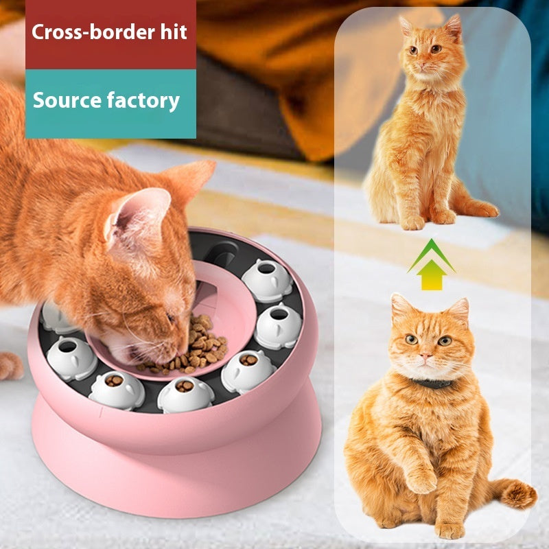 Rotating Food Leakage Feeding Cat Bowl Puzzle Cat Toy