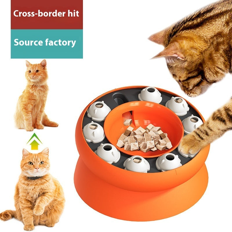 Rotating Food Leakage Feeding Cat Bowl Puzzle Cat Toy