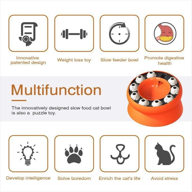 Rotating Food Leakage Feeding Cat Bowl Puzzle Cat Toy