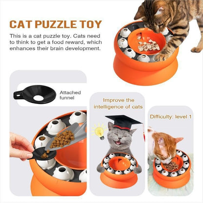 Rotating Food Leakage Feeding Cat Bowl Puzzle Cat Toy