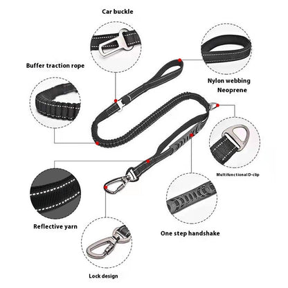 Pet Hand Holding Rope Buffer Retractable Reflective Traction Belt